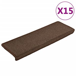 vidaXL Stufenmatten 15 Stk. 65x21x4 cm Braun Rechteckiger Rand