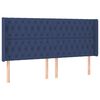 vidaXL LED Kopfteil Blau 183x16x118/128 cm Stoff