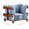 vidaXL Sessel 80x67x62 cm Jeansstoff und Mango-Massivholz
