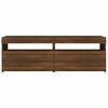 vidaXL TV-Schrank mit LED-Leuchten Braun Eichen-Optik 120x35x40 cm