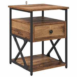 vidaXL Nachttisch Altholz 40 x 42 x 55 cm Holzwerkstoff