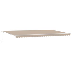 vidaXL Einziehbare Markise Beige 600 x 350 cm Polyester und Aluminium