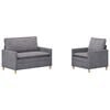vidaXL Sofa Set 2 pcs Hellgrau Polyester
