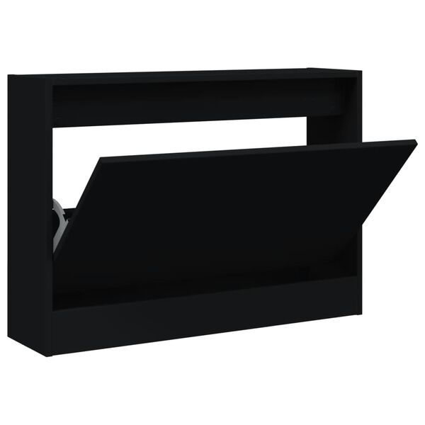 vidaXL Schuhschrank Schwarz 80x21x57 cm Holzwerkstoff
