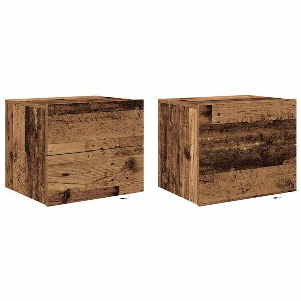 vidaXL Nachttisch 2 pcs Altholz 50 x 39 x 41 cm Holzwerkstoff