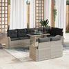 vidaXL Garten-Sofa-Set mit Speicher 9 pcs Hellgrau Poly Rattan