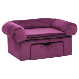 vidaXL Hundesofa mit Schublade Burgunderrot 75x50x38 cm Pl&uuml;sch