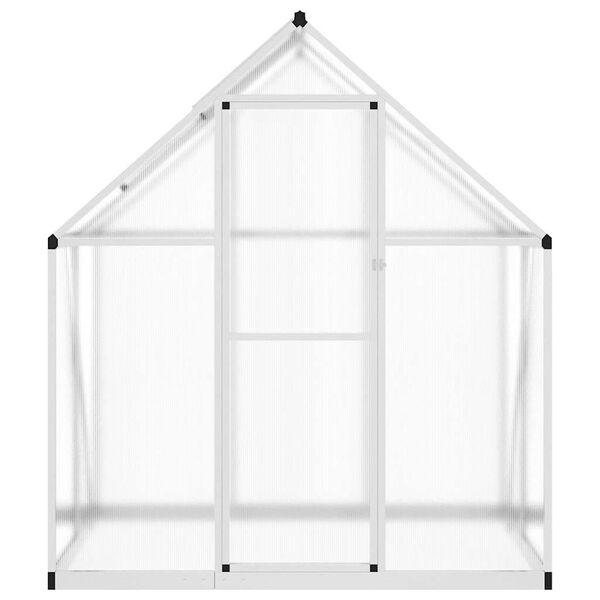 vidaXL Gew&auml;chshaus mit Fundamentrahmen Silbern 169x114x195 cm Alu