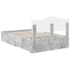 vidaXL Bettrahmen mit Kopfteil Beton Grau 120 x 190 cm Holzwerkstoff