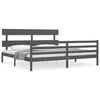 vidaXL Massivholzbett mit Kopfteil Grau 200x200 cm
