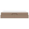 vidaXL Aufbewahrungsbett mit Matratze 2 pcs Cappuccino Leder