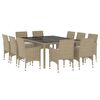 vidaXL 11-tlg. Garten-Essgruppe Poly Rattan Beige