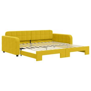 vidaXL Tagesbett Ausziehbar Gelb 100x200 cm Samt