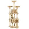 vidaXL Katzen-Kratzbaum mit Sisal-S&auml;ulen 170 cm Beige Pfoten-Aufdruck