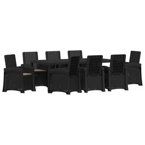 vidaXL Garten Essgruppe 9 stk. Anthrazit und Taupe PP