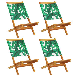 vidaXL Klappst&uuml;hle, 4 St&uuml;ck, gr&uuml;ner Stoff und Massivholz