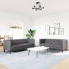 vidaXL 2-tlg. Chesterfield-Sofa-Set Grau Kunstleder
