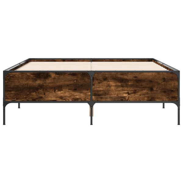 vidaXL Bettgestell R&auml;uchereiche 150x200 cm Holzwerkstoff und Metall