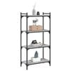 vidaXL B&uuml;cherregal 4 B&ouml;den Grau Sonoma 60x30x120 cm Holzwerkstoff