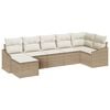 vidaXL Garten-Sofa-Set 7 Stk. Beige und Creme Poly-Rattan