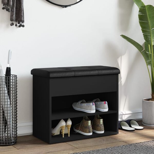 vidaXL Schuhbank Schwarz 62x32x50 cm Holzwerkstoff