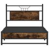 vidaXL Bettgestell ohne Matratze R&auml;uchereiche 100x190 cm Holzwerkstoff