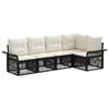 vidaXL Gartensofa-set 5 Stk. Schwarz Poly-Rattan