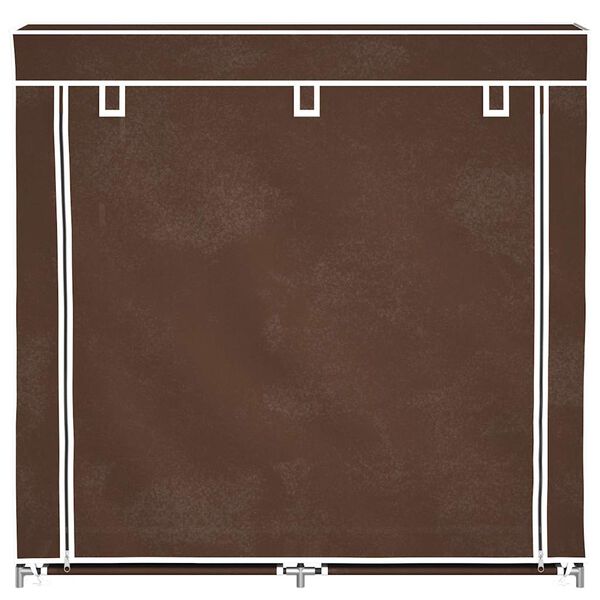 vidaXL Stoff Schuhschrank mit Abdeckung 115 x 28 x 110 cm Braun