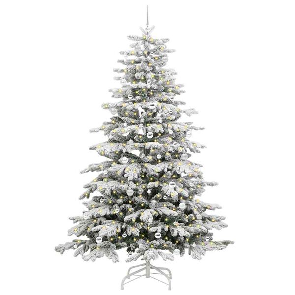 vidaXL K&uuml;nstlicher klappbarer Weihnachtsbaum Wei&szlig; 240 cm PE und PVC