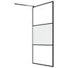 vidaXL Duschwand mit Ablage f&uuml;r Walk-In-Dusche Schwarz 115x195 cm ESG