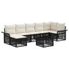 vidaXL Gartensofa-set 8 stk. Schwarz Poly-Rattan