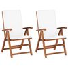 vidaXL Garten-Liegest&uuml;hle 2 Stk. mit Auflagen Massivholz Teak
