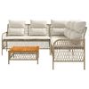 vidaXL 2-tlg. Garten-Sofagarnitur mit Kissen Beige Poly Rattan