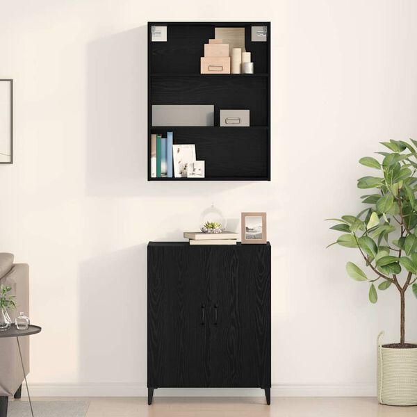 vidaXL Highboard Schwarz Eichen-Optik 69,5 x 32,5 x 180 cm