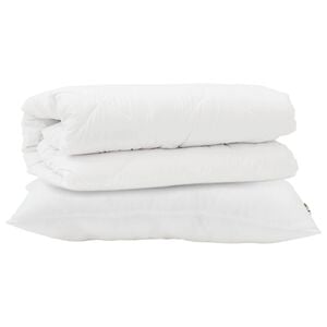 vidaXL Bettdecken Set mit Kissen 2 pcs Wei&szlig; Mikrofaser