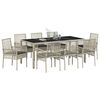 vidaXL Garten Essgruppe 9 pcs Hellgrau Poly-Rattan