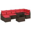 vidaXL Gartensofa-set 8 stk. Braun Poly Rattan