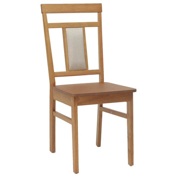 vidaXL Esszimmerstuhl 2 pcs Natur Massives Gummiholz