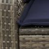 vidaXL Garten-Schaukelstuhl mit Kissen Grau Poly Rattan