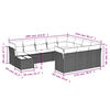 vidaXL 11-tlg. Garten-Sofagarnitur mit Kissen Braun Poly Rattan