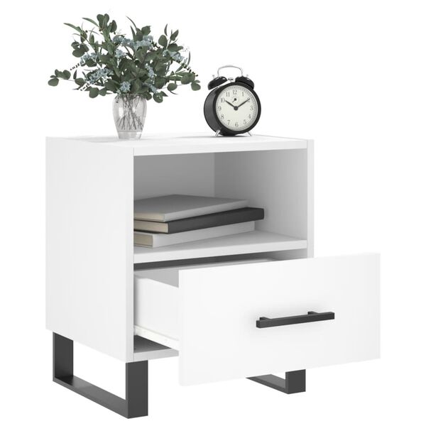 vidaXL Nachttische 2 Stk. Wei&szlig; 40x35x47,5 cm Holzwerkstoff