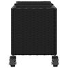 vidaXL Hochbeet mit Rollen & 3 F&auml;chern Schwarz 107x32x38cm Poly Rattan