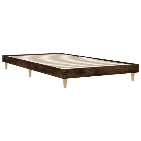 vidaXL Bettgestell ohne Matratze R&auml;uchereiche 100x200 cm Holzwerkstoff