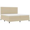 vidaXL Boxspringbett Hellgrau und Wei&szlig; 200 x 200 cm Cordstoff