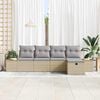 vidaXL Gartensofa-set mit Kissen 5 pcs Beige Poly-Rattan