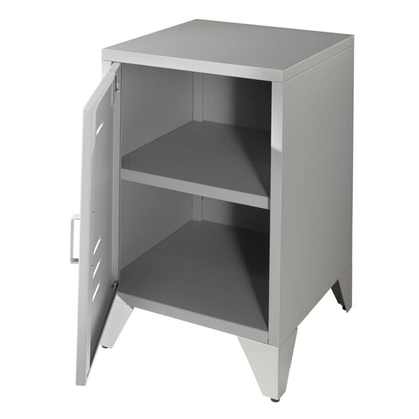 Vipack Nachttisch Bronxx mit T&uuml;r Metall Mattgrau