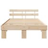 vidaXL Bettrahmen mit Kopfteil Natur 140 x 190 cm Massives Kiefernholz