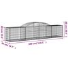vidaXL Gabionen mit Hochbogen 7 Stk. 300x50x60/80 cm Verzinktes Eisen