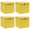 vidaXL Aufbewahrungsboxen mit Deckeln 4 Stk. Gelb 32x32x32 cm Stoff
