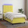 vidaXL Boxspringbett mit Matratze & LED Gr&uuml;n 90x190 cm Stoff